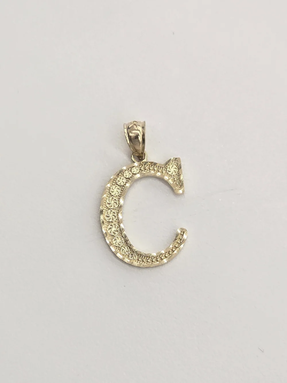 14k Real Gold Letter C Pendant Necklace Charm